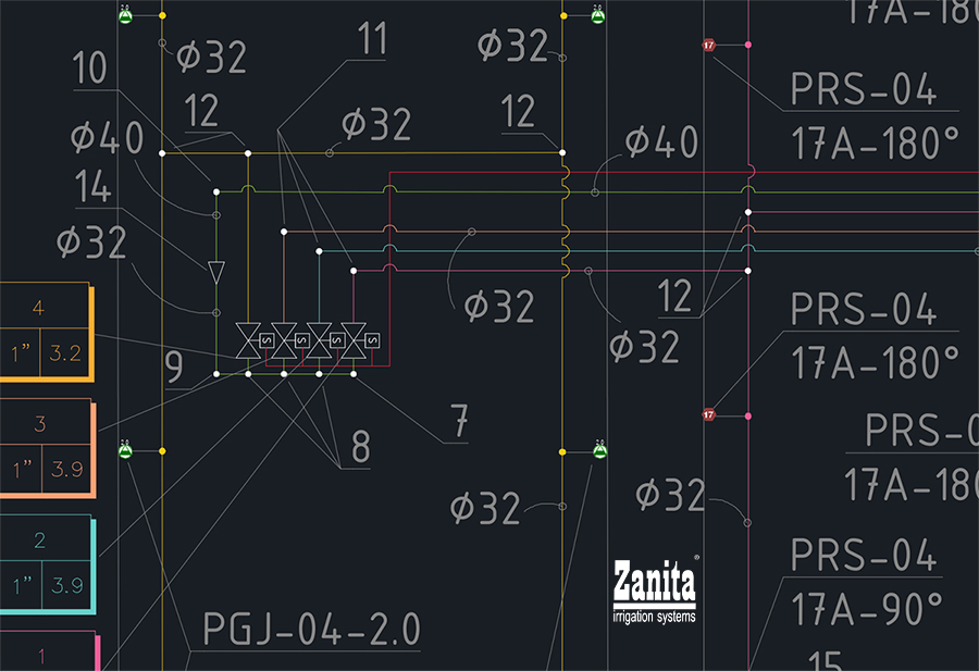 Схема оросительной сети - фрагмент